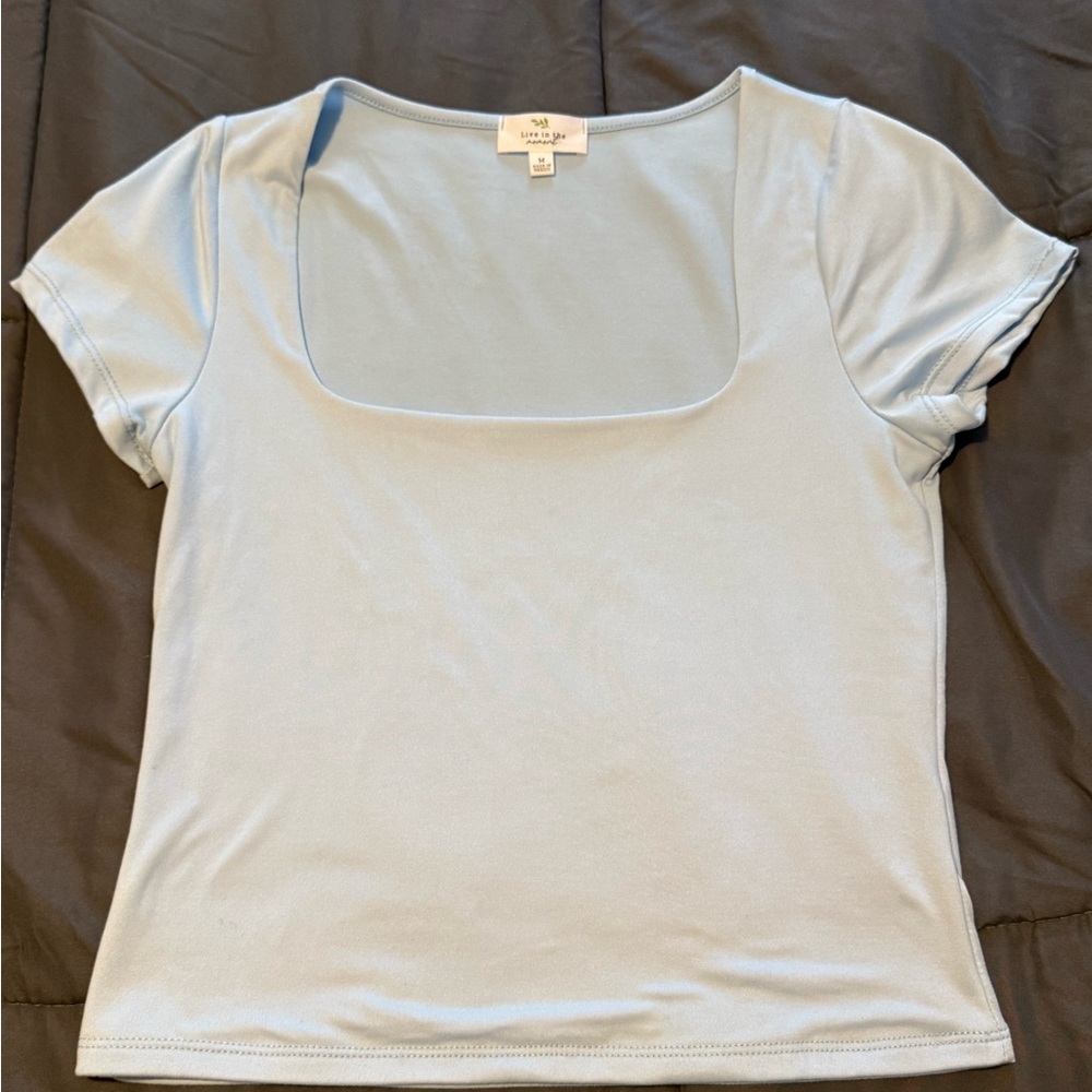 Soft Blue Short Sleeve Top like new